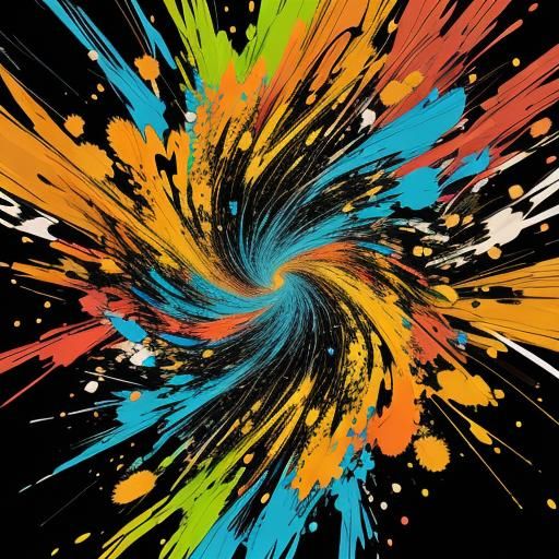 Dynamic Abstract Expressionism with Vibrant Octagons