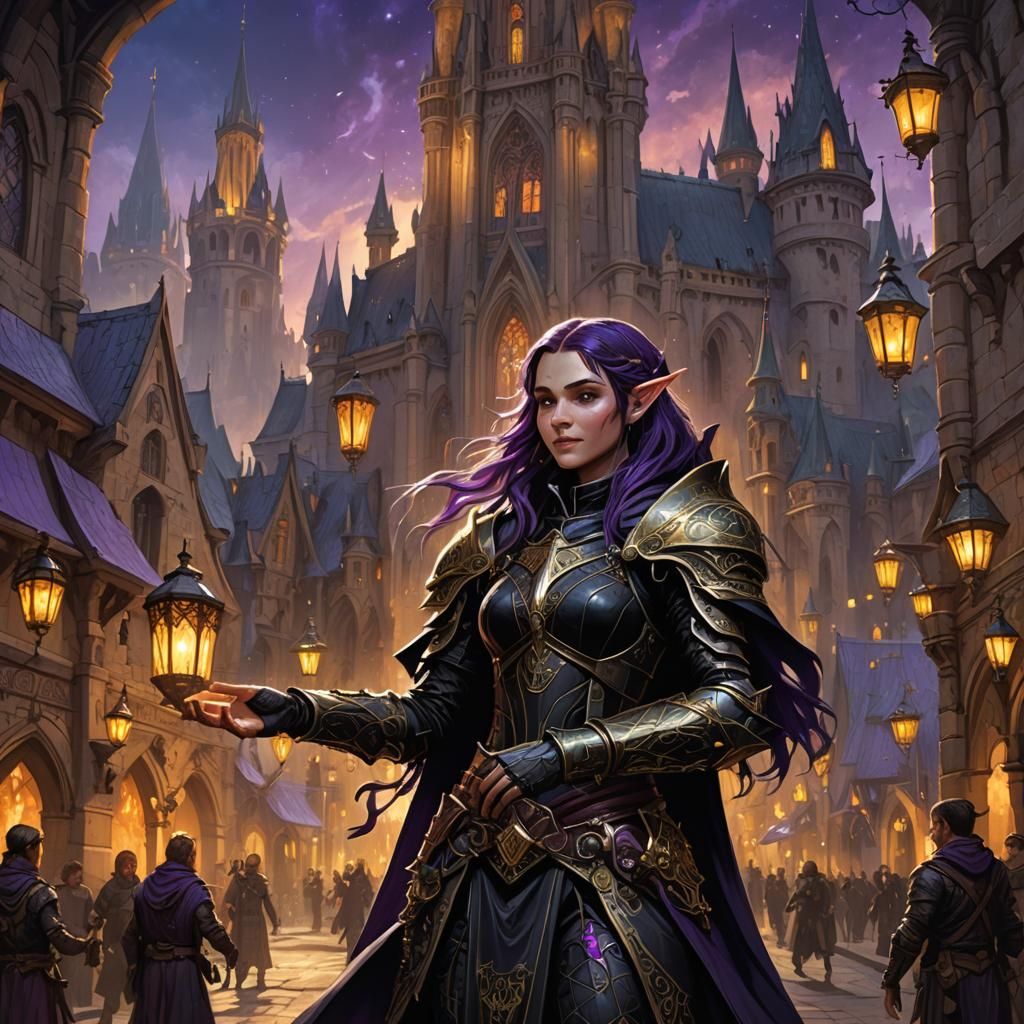 Elvish City Concept Art in Dark Fantasy Style