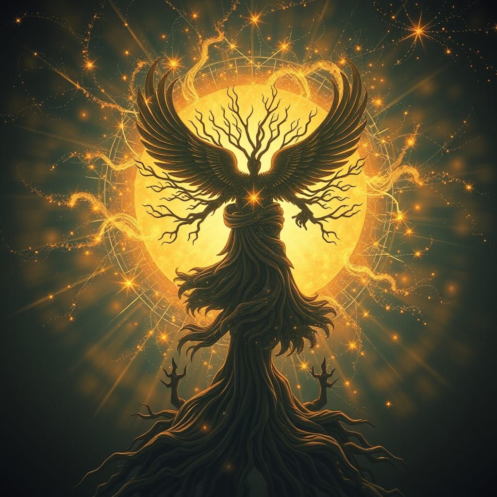 Surreal Cityscape Unites Strangers in Cosmic Harmony