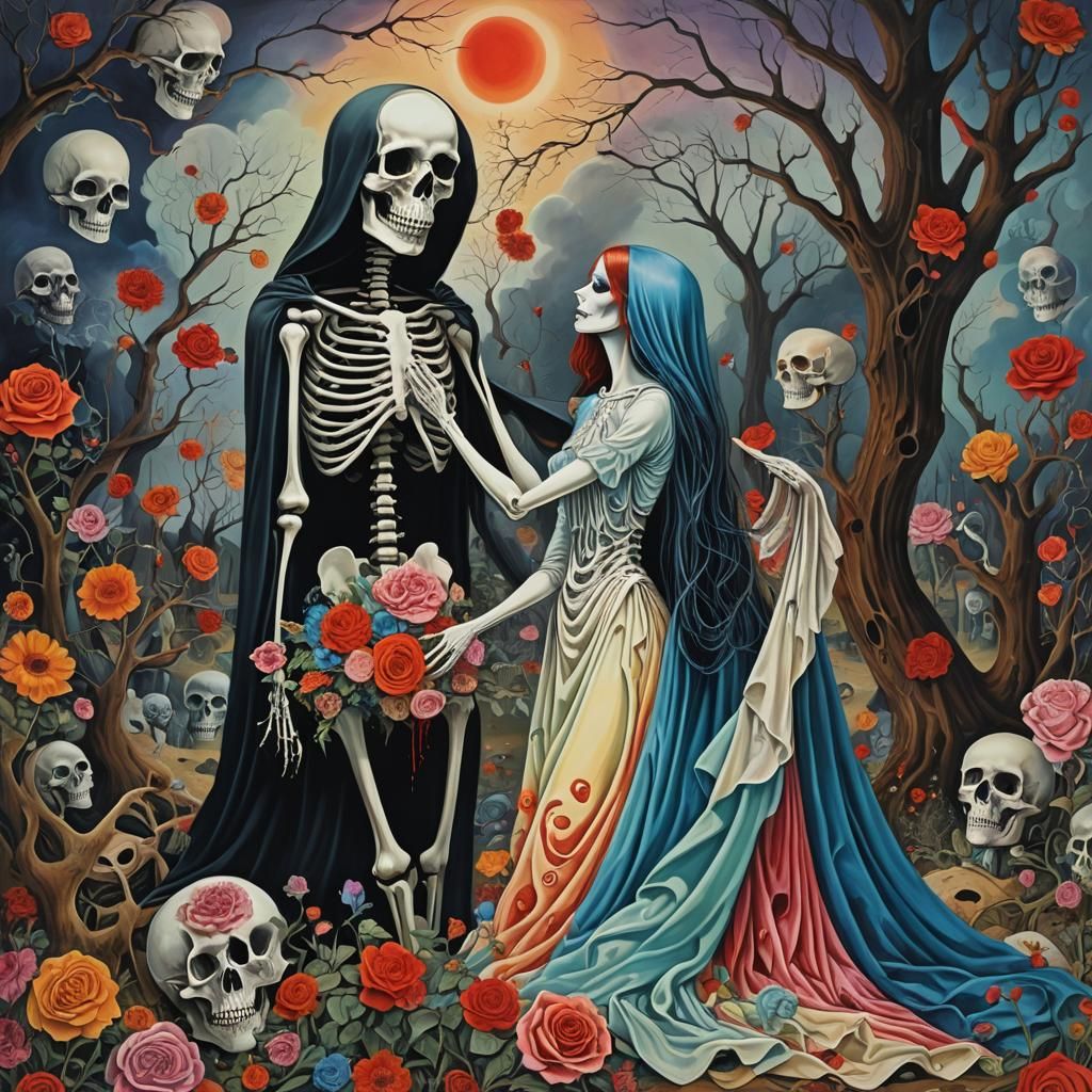 Death and the Maiden in Surreal Colors