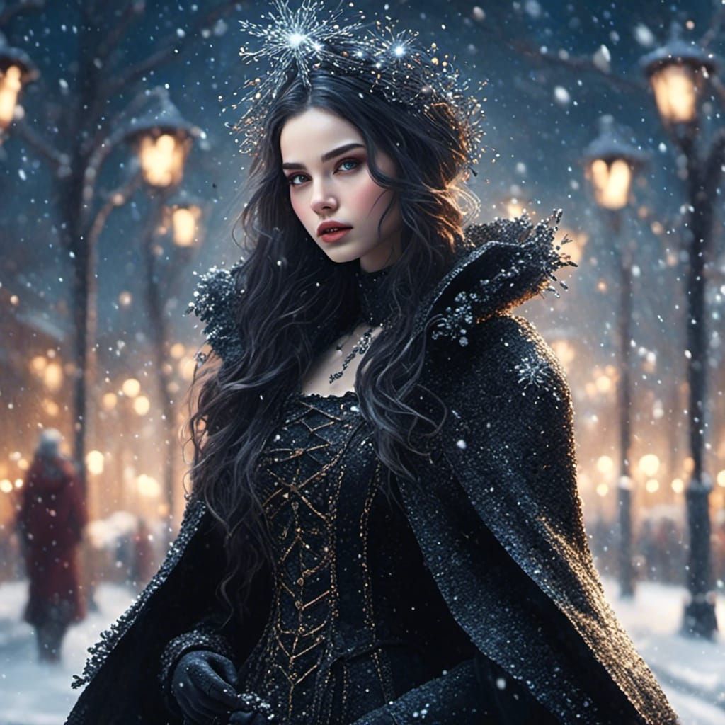Goth Women Celebrate Winter with Glitter