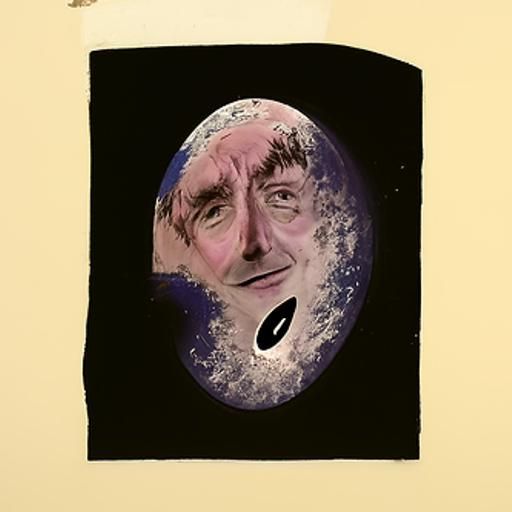 Lonely Moon in Void: Surreal Space Art