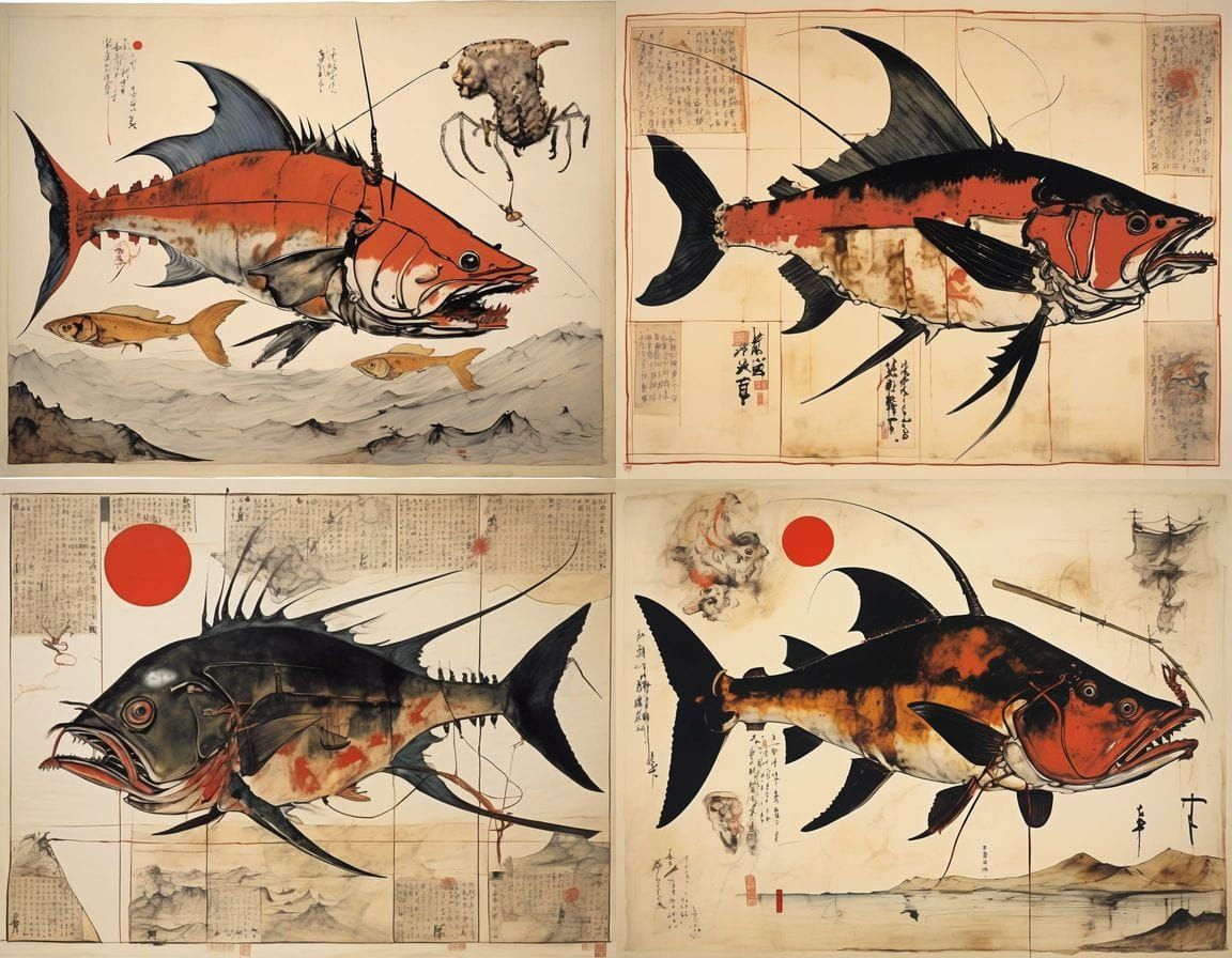 Surreal Japanese Hybrid Creature Vivisection in Cyberpunk Ae...