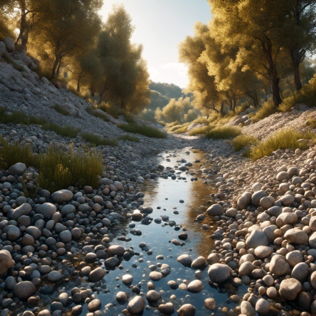 River Gravel in Hyperreal 8K Realism