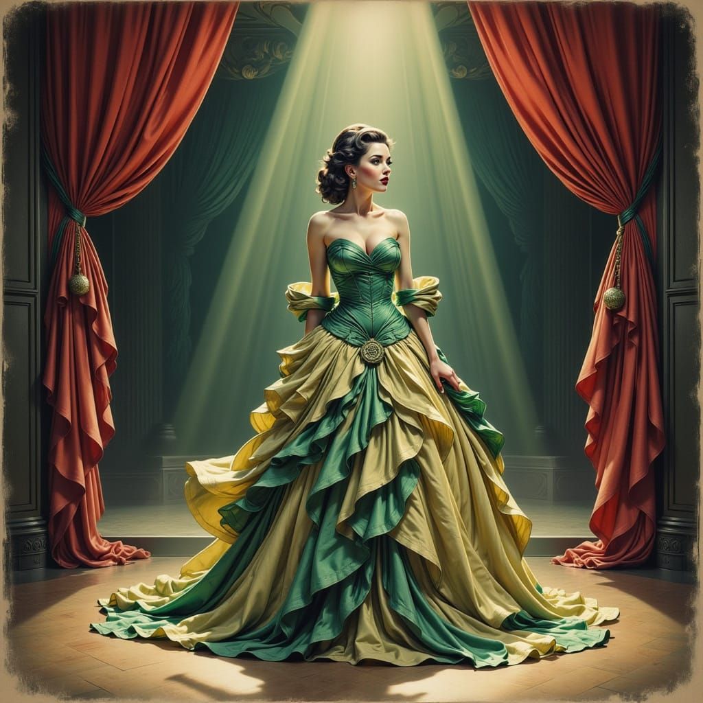 Opera Singer's Lavish Gown on Grand Stage