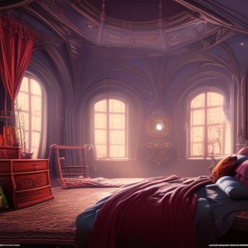 Fantastical Elf Bedroom Concept Art