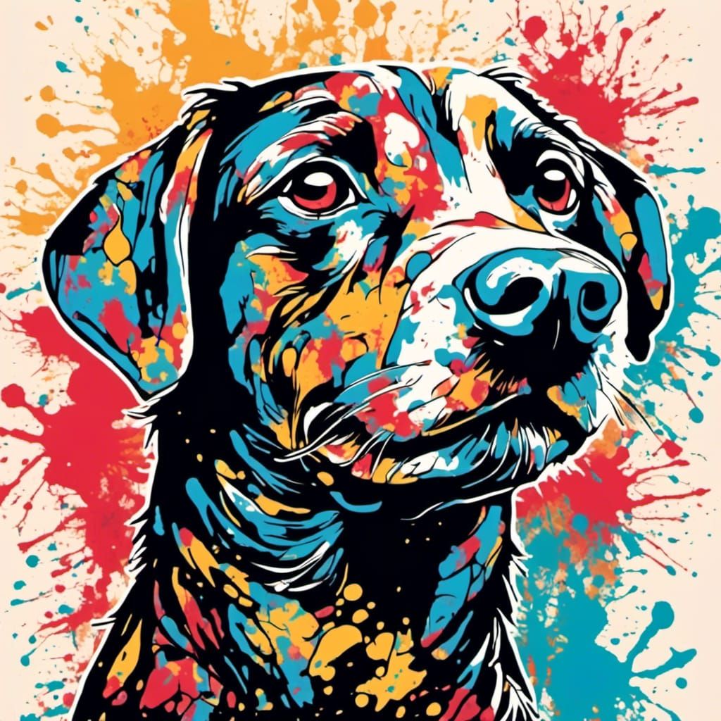 Dog Silhouette Composed of Sea Creatures in Vector Art