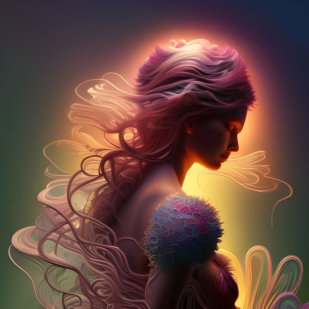 Wire-Haired Woman: Hyper-Detailed Industrial Art