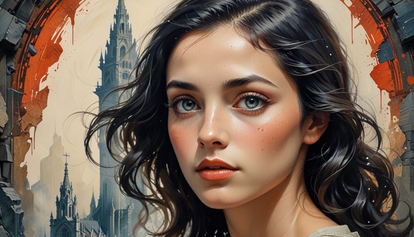 1930s Fine Art Double Exposure Portrait of Woman and Biplane