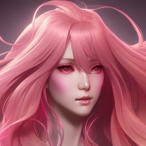 Pink Haired Man: Hyperdetailed Artgerm Style Portrait