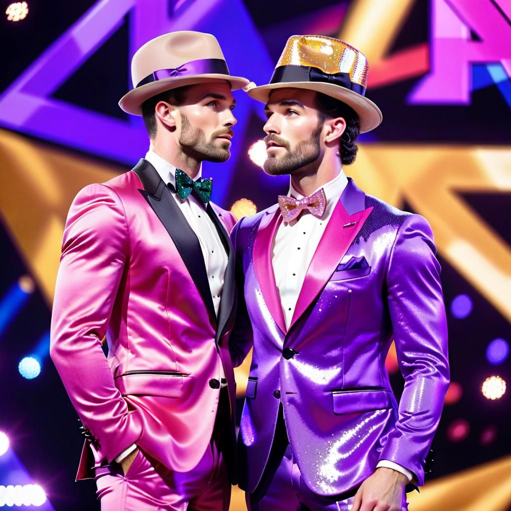 Colorful Eurovision song contest men