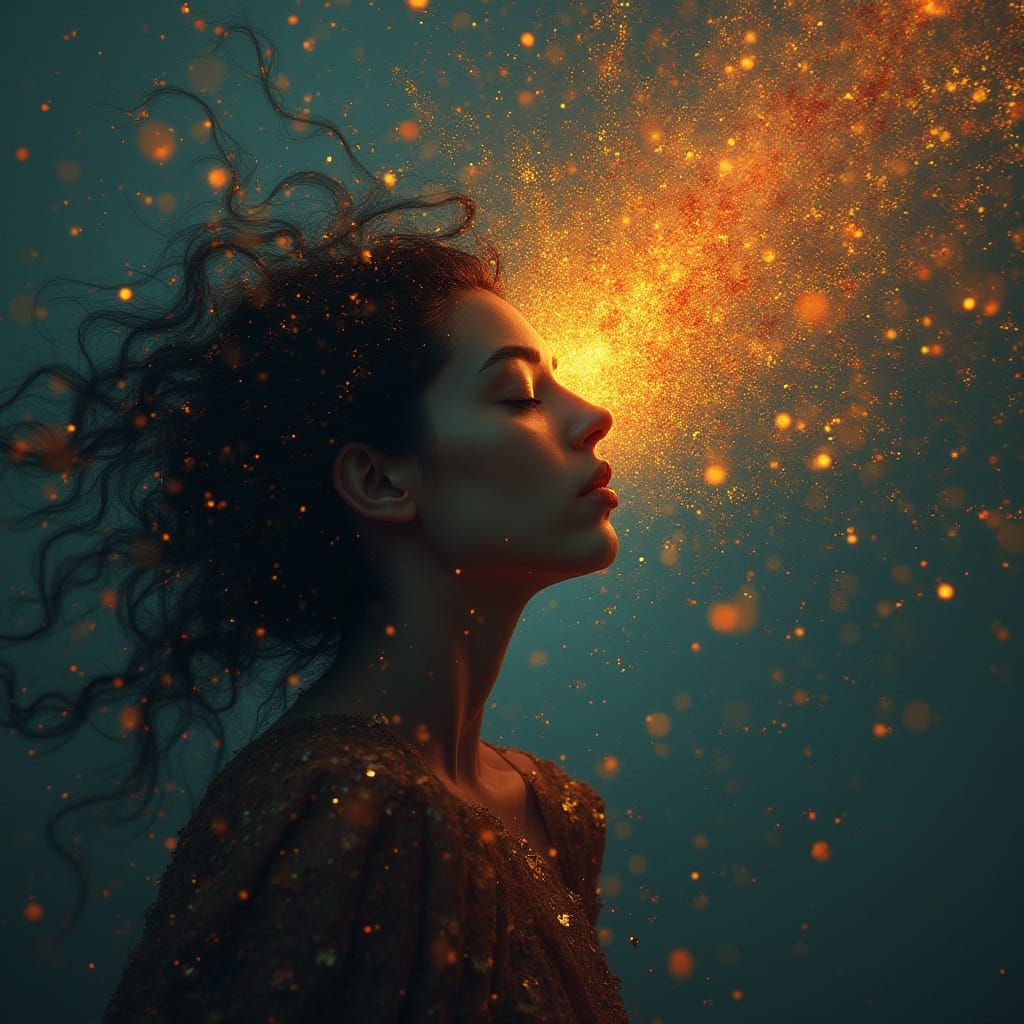 Intense Morse Code Reactions as Art Nouveau Portrait