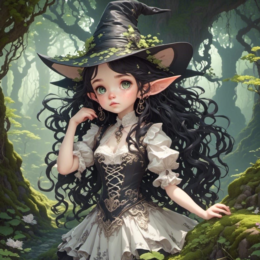 Enchanting Witch Dance Under Cosmic Sky