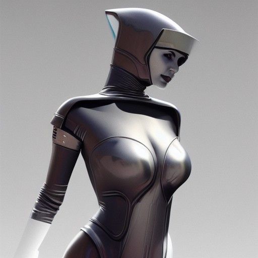 Sci-Fi Pin-Up Girl in Hyperrealistic 60s Style