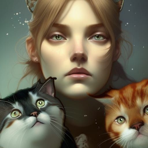 Mental Wellness: Cats, Dog, and Vibrant Lighting