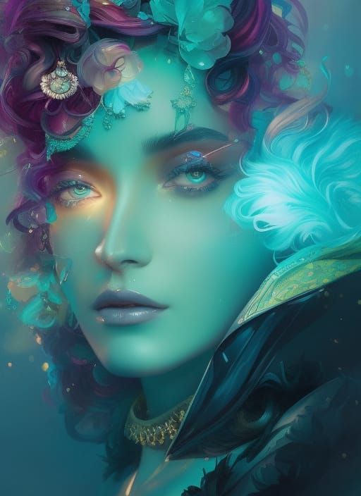 Princess in Yarn Clothing: Hyperdetailed Fantasy Portrait