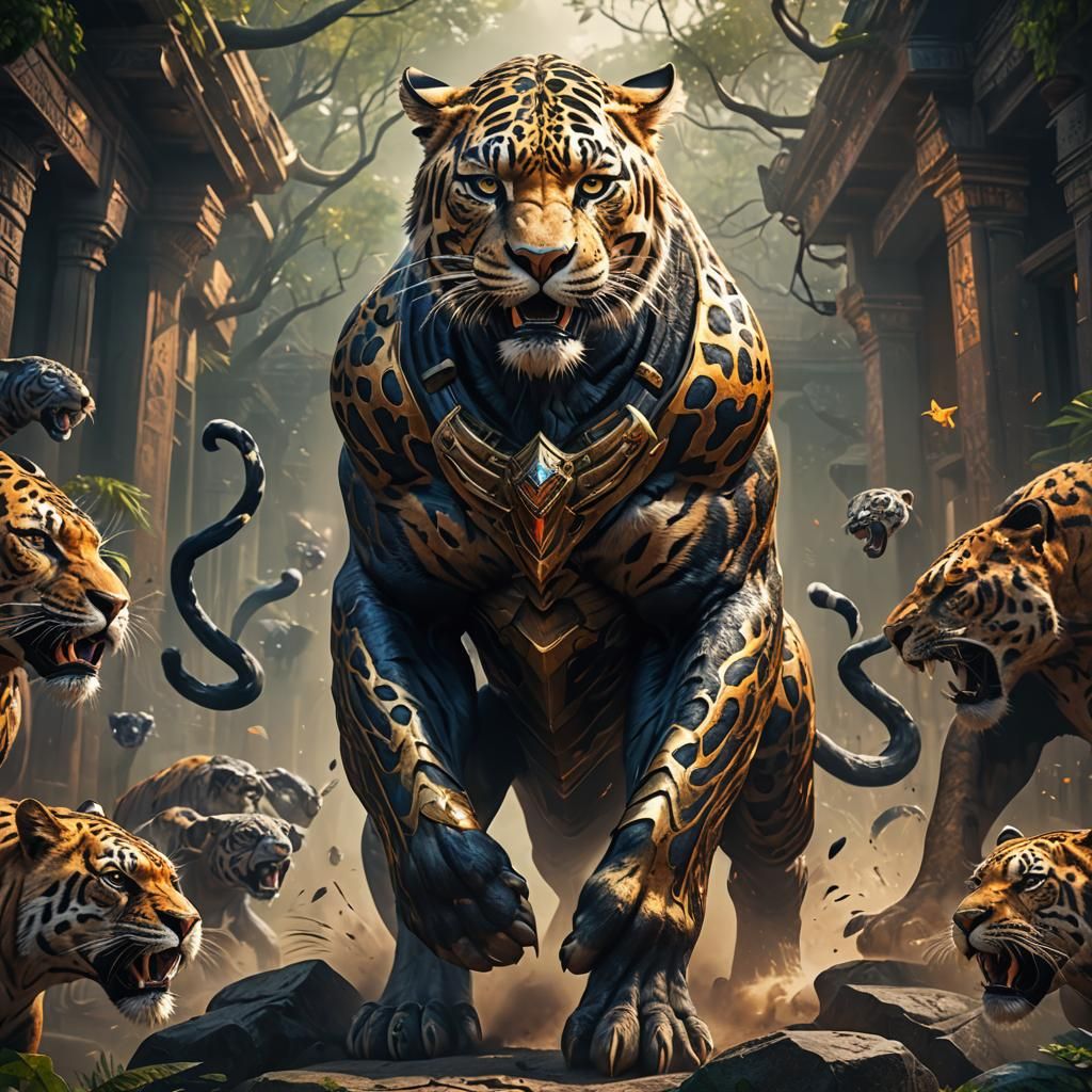 Determined Pantherman: Detailed Fantasy Concept Art