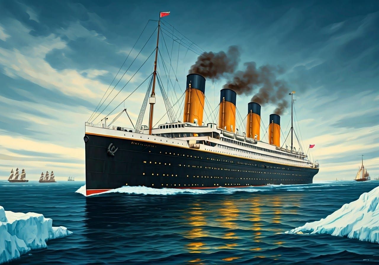 Edwardian-Era RMS Titanic in Majestic Oil Painting
