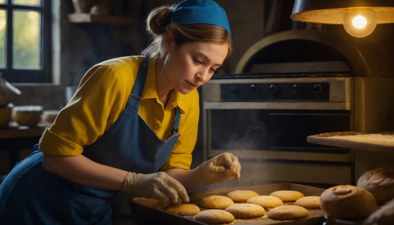 Cozy Baking Scene in Earthy Tones