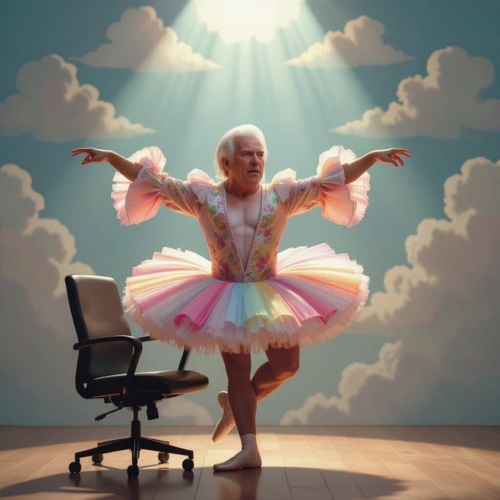 Steven Seagal as a Ballerina with Office Chair