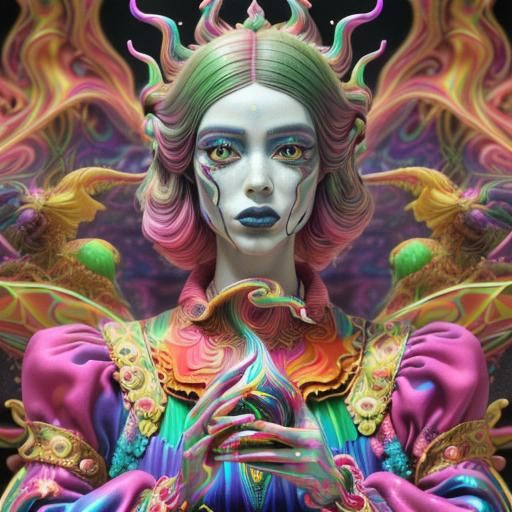 Psychedelic Cornucopia: Surreal CGI Masterpiece in 8k