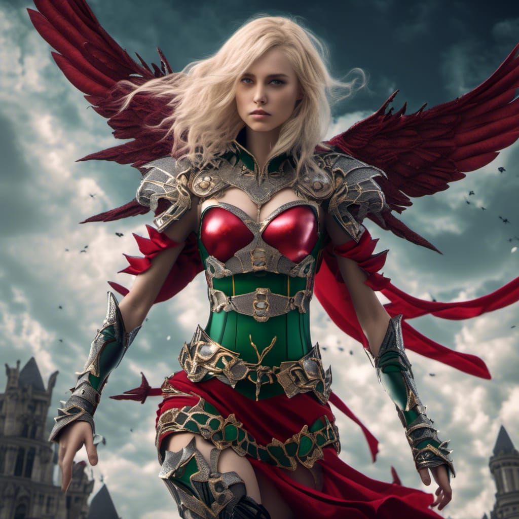 Ethereal Warrior Maiden in Dark Fantasy Armor