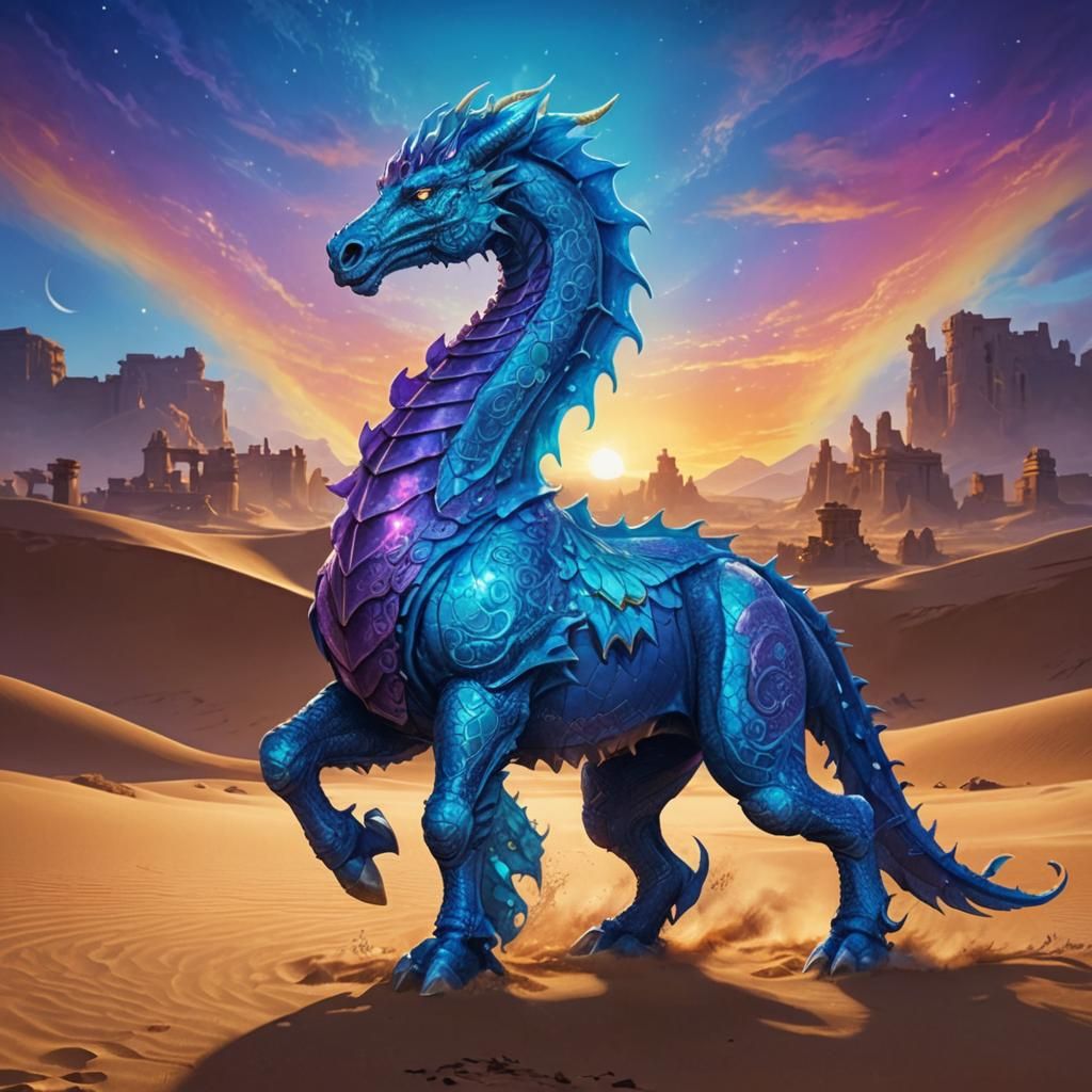 Dragon Horse in Sands of Time: Fantasy Art