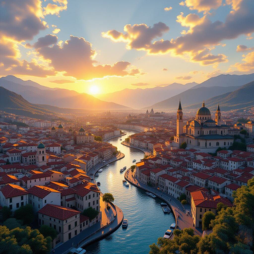 Epic Panoramic Landscape Cityscape in Ultra Detail