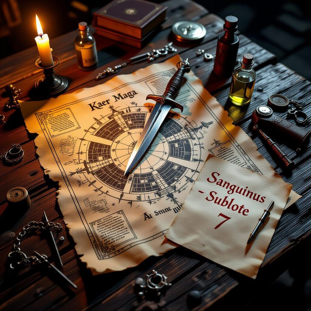 Tavern Conspiracy Map in Gritty Dark Fantasy Style