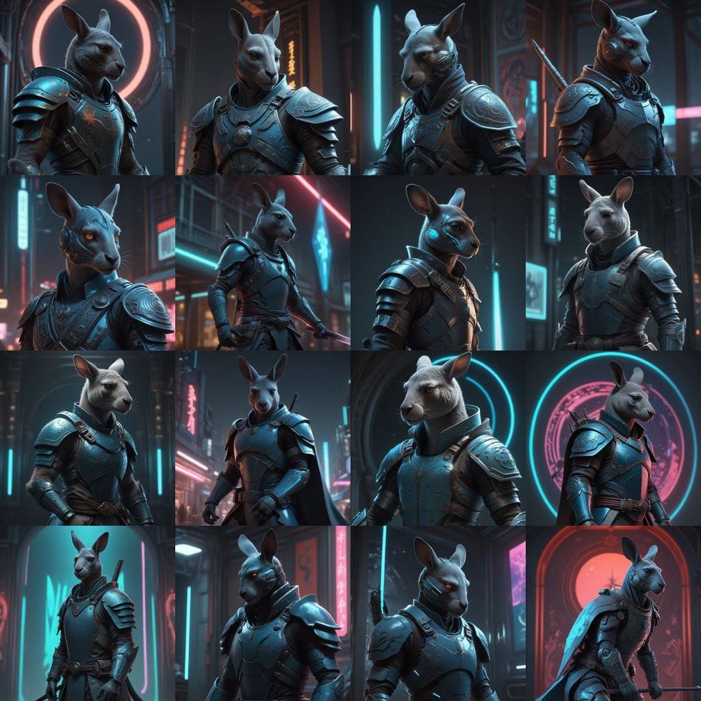 Kangaroo Samurai on Rocket Ship in Space