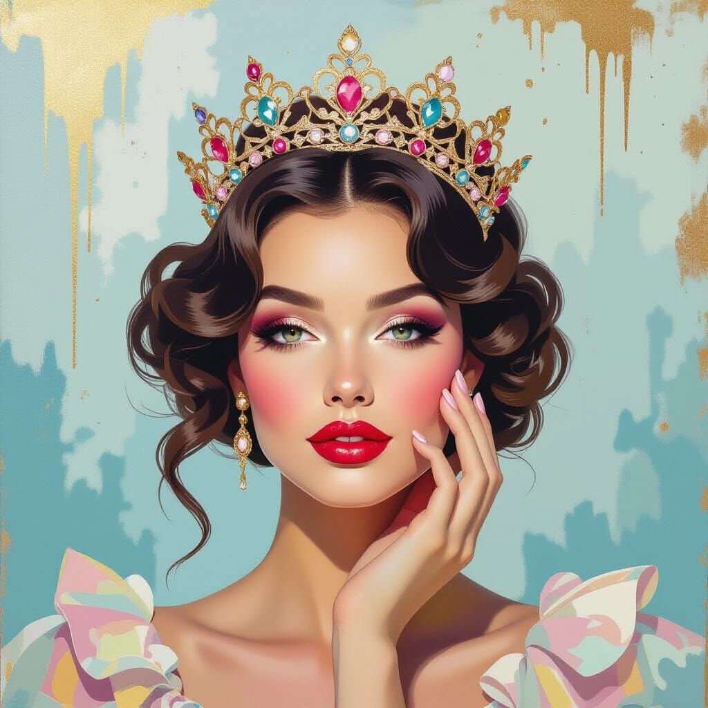 Metamodern Queen Fixing Her Crown