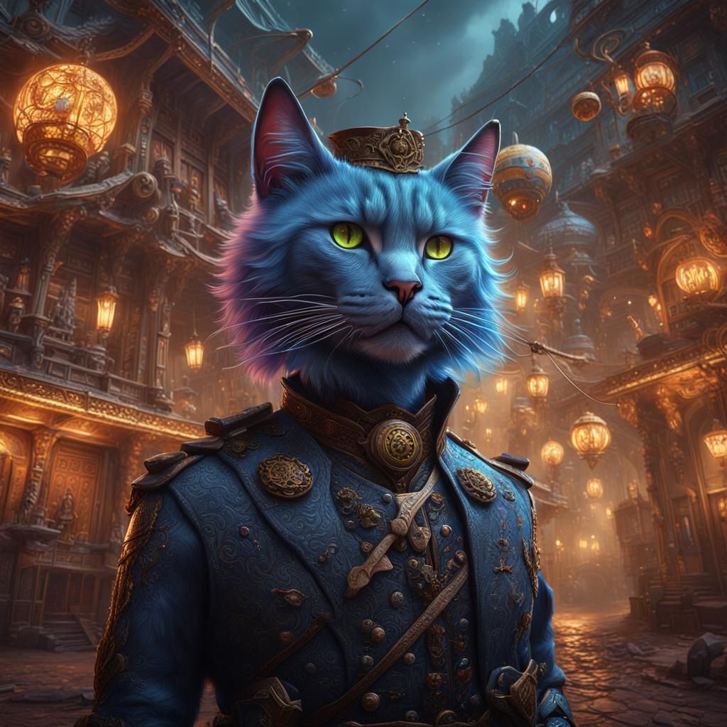 Cattlepunk Cat: Detailed Matte Painting