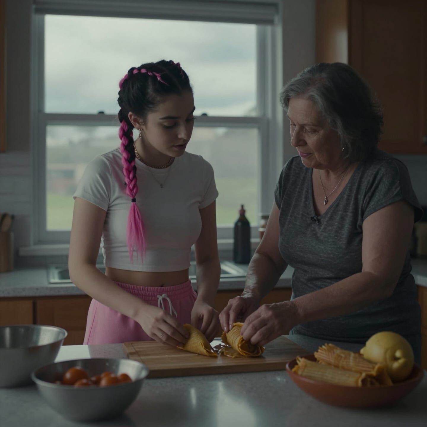 Punk Girl Makes Tamales With Grandma in Apartment Kitchen