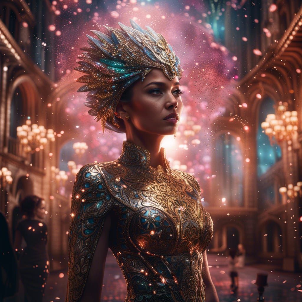 Glitter Glamour Women in Digital Matte Painting