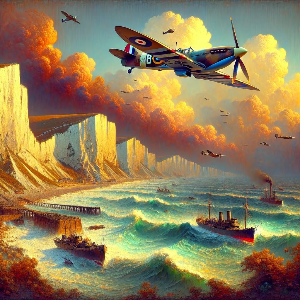 Spitfire Over Dover: World War II Military Art