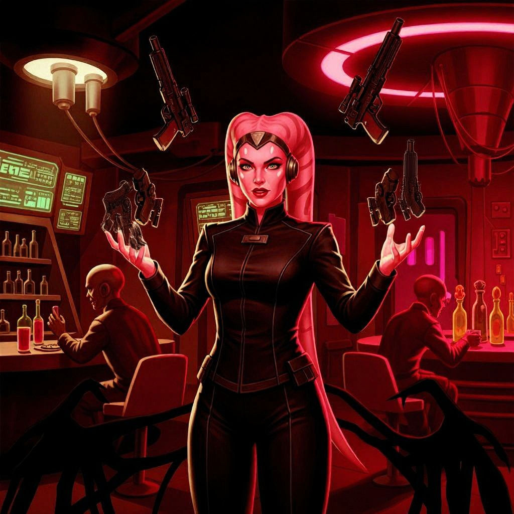 Pink Twi'lek Wields the Force with Blasters