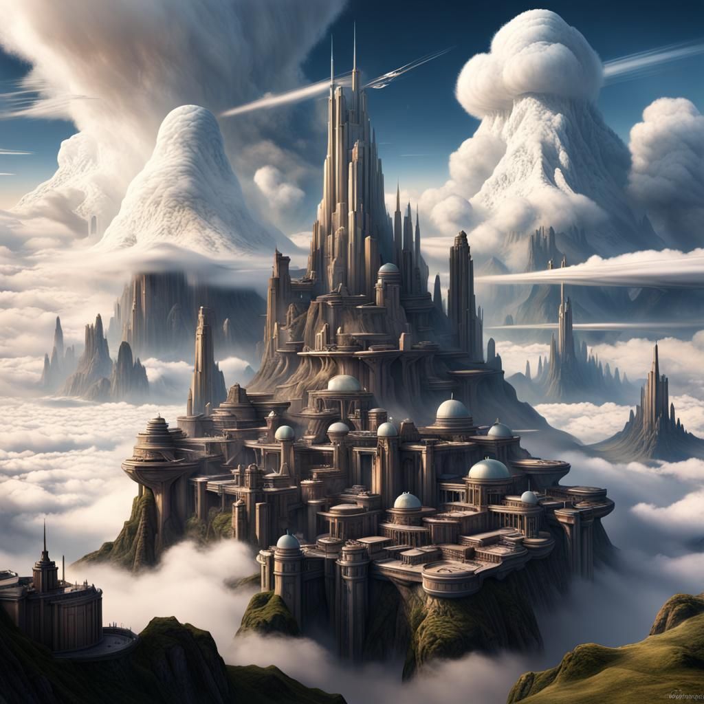 Cloud Town: Detailed Matte Painting