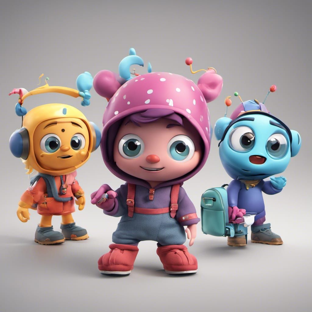 Chibi Monsters Head to School in Pixar Style