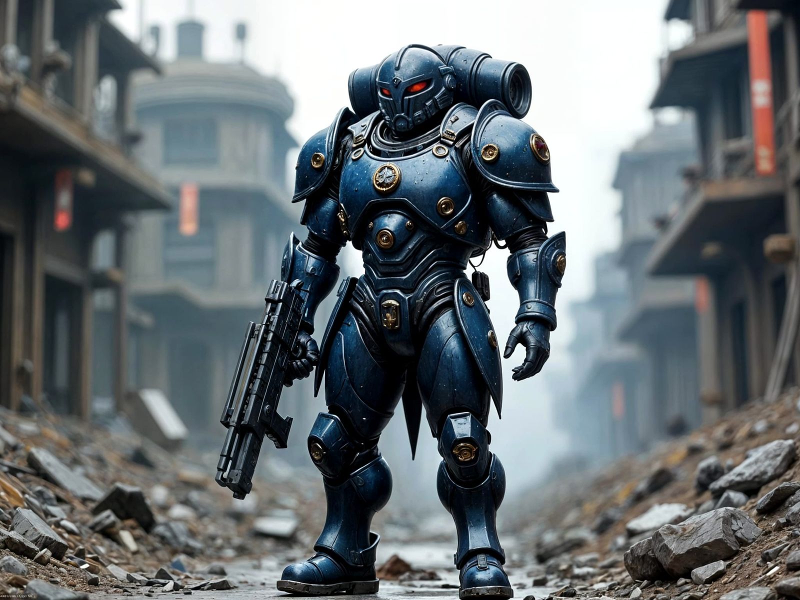 Imposing Space Marine in Ornate Armor