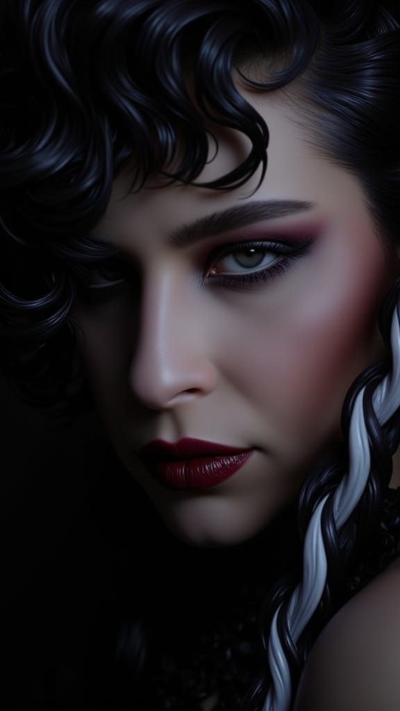 Ethereal Gothic Goddess in Dramatic Attire