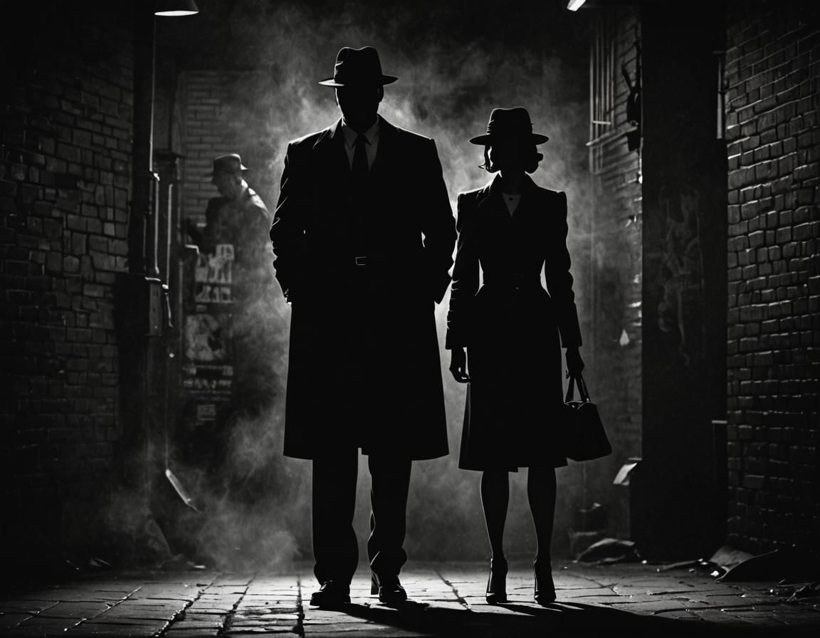 Mafia Silhouette of a Man and Woman