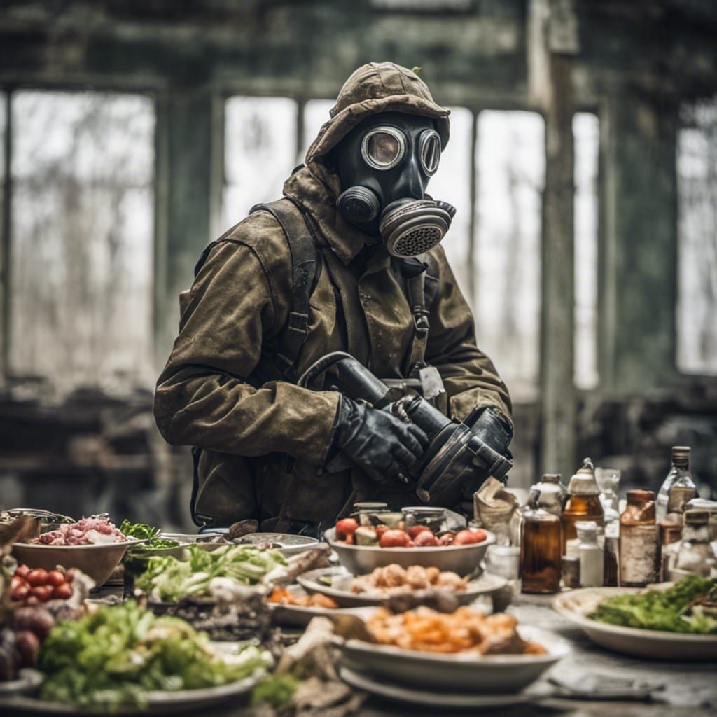 Post-Apocalyptic Survivor at Pripyat Salad Buffet