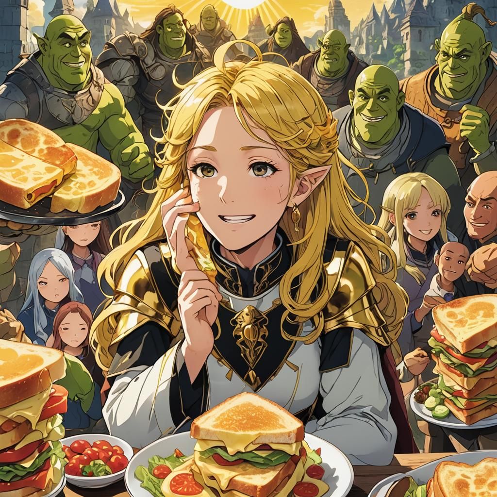 Divine Sun Eating Grilled Cheese: Anime Key Visual