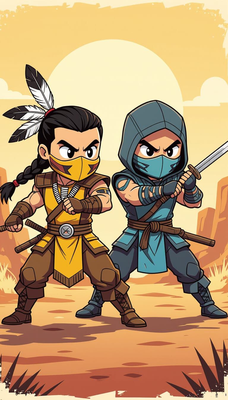 Chibi Warriors Clash: Mortal Kombat in Cartoon Style