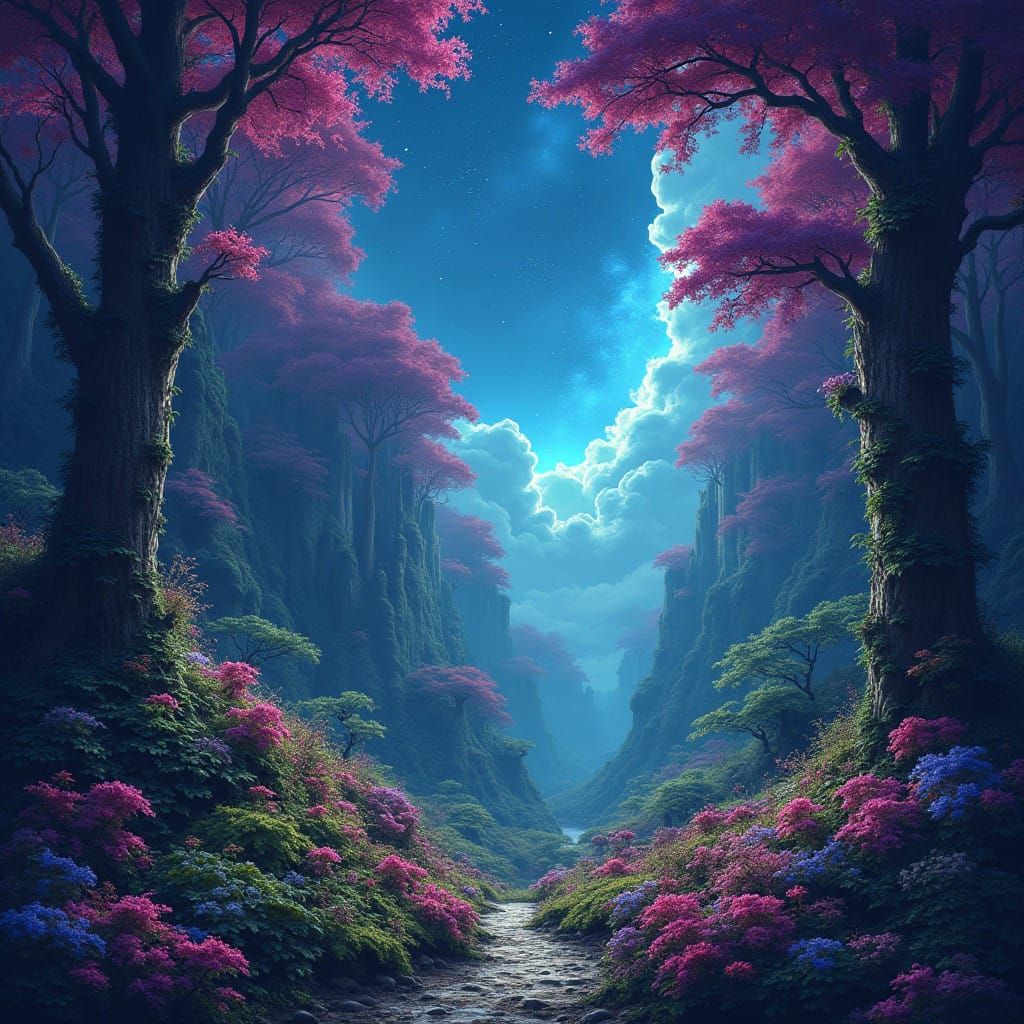 Starlight Enchantment in a Fantastical Emerald Realm