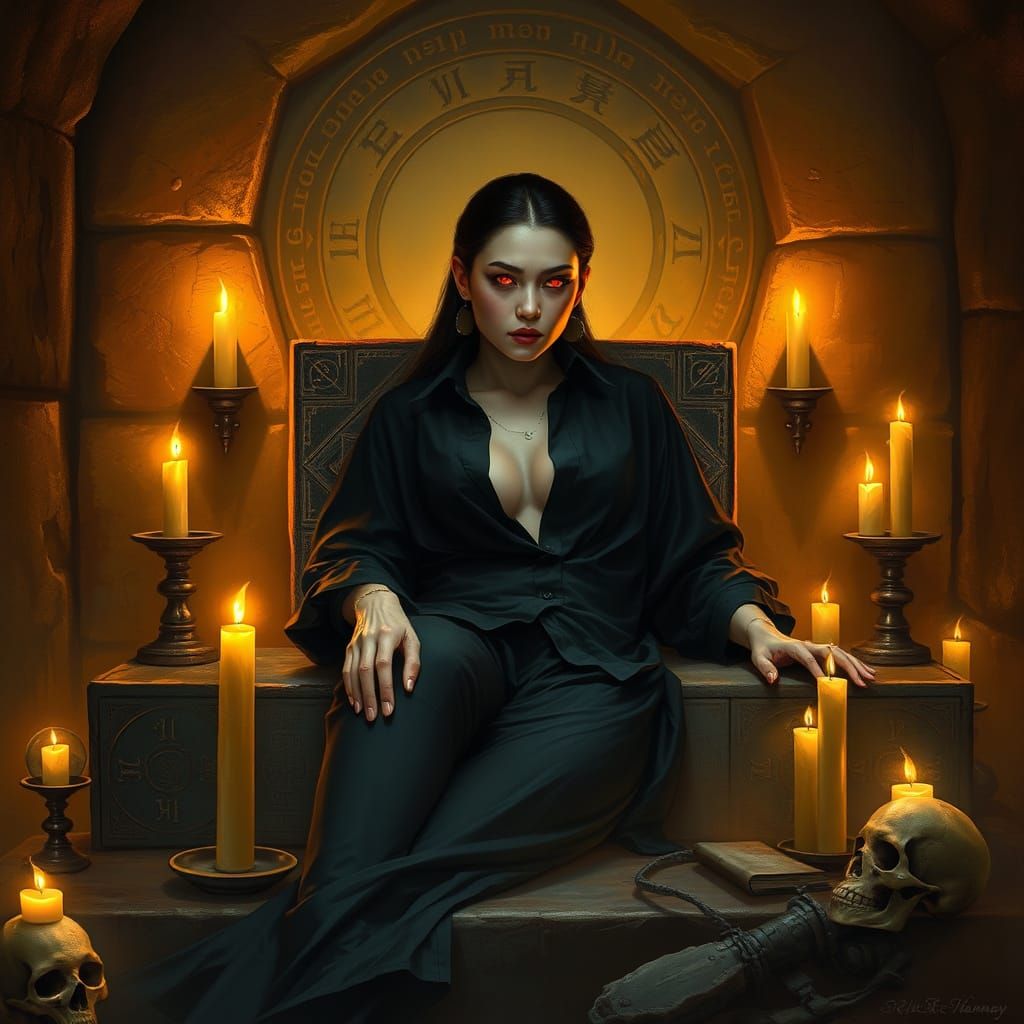 Mongolian Vampire Goddess in Ancient Temple