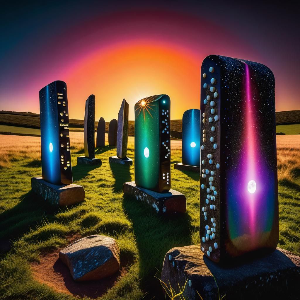 Colossal Domino Effect Under a Moonbow