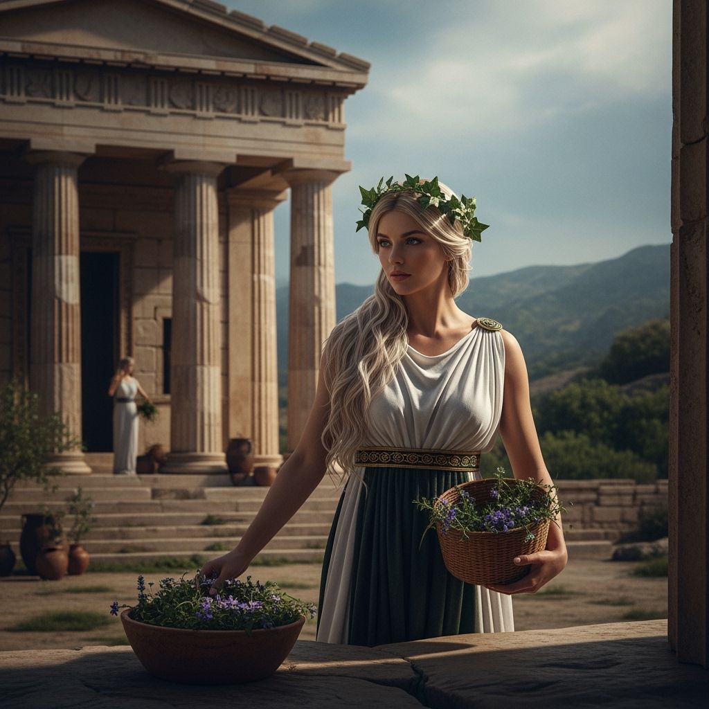 Panacea Gathering Healing Herbs in Ancient Greece