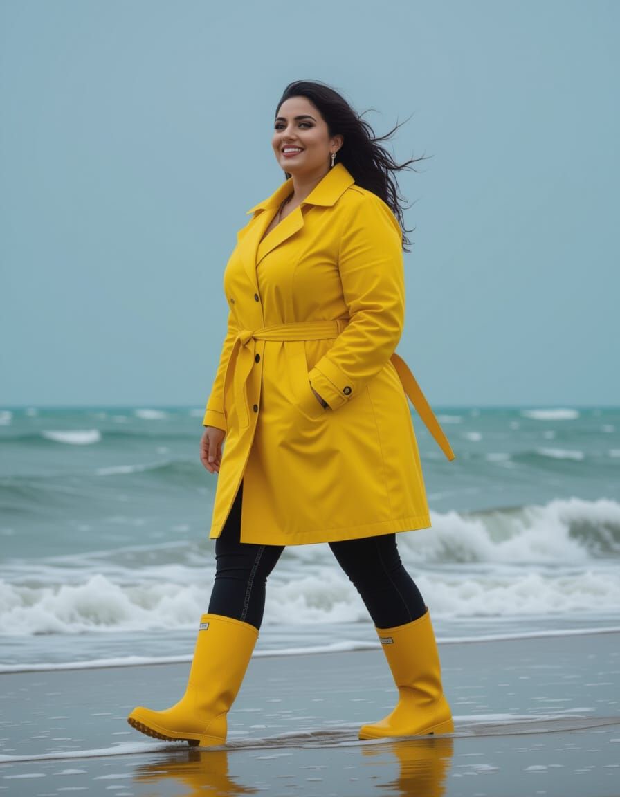 Elegant Egyptian Woman in Stormy Seas