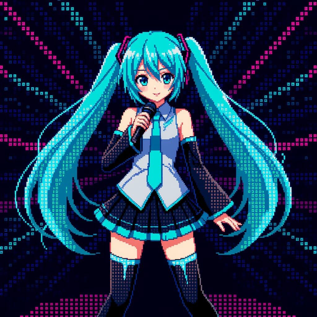 Hatsune Miku Concert Image Formed From Colorful Beads